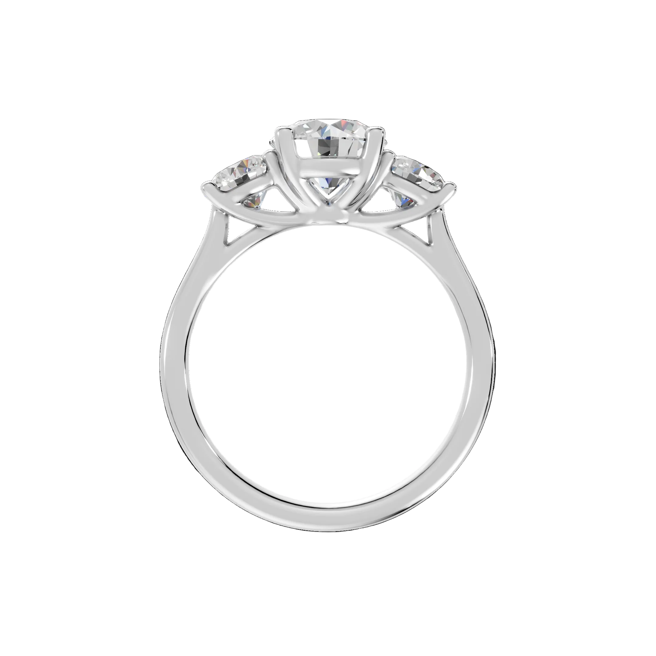 Round Diamond Trilogy Ring - R114
