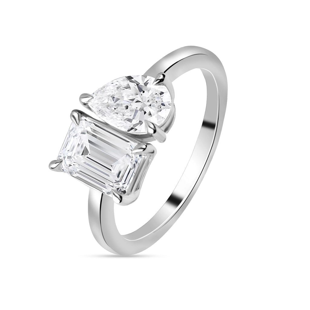 Emerald & Pear Engagement Ring - R118
