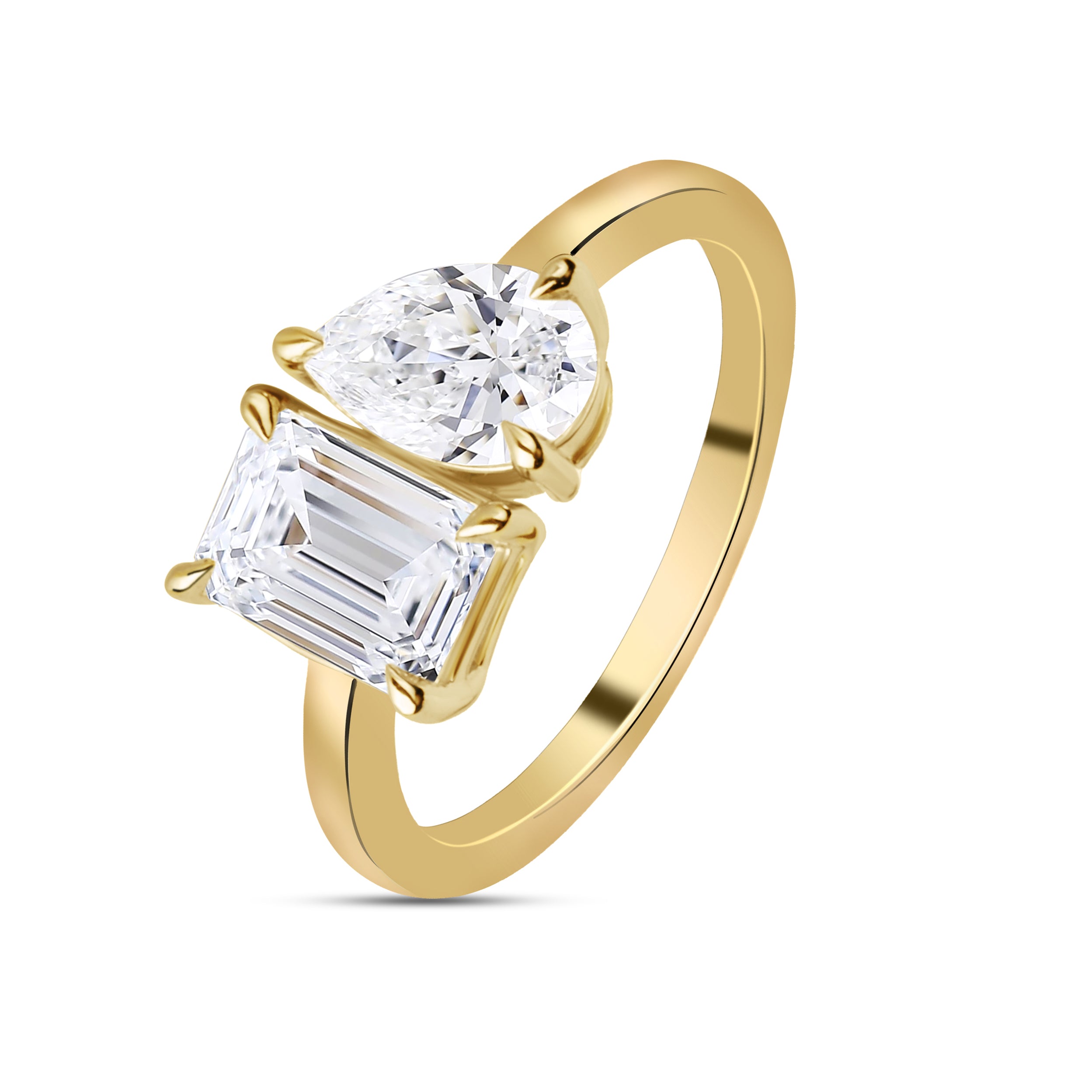 Emerald & Pear Engagement Ring - R118