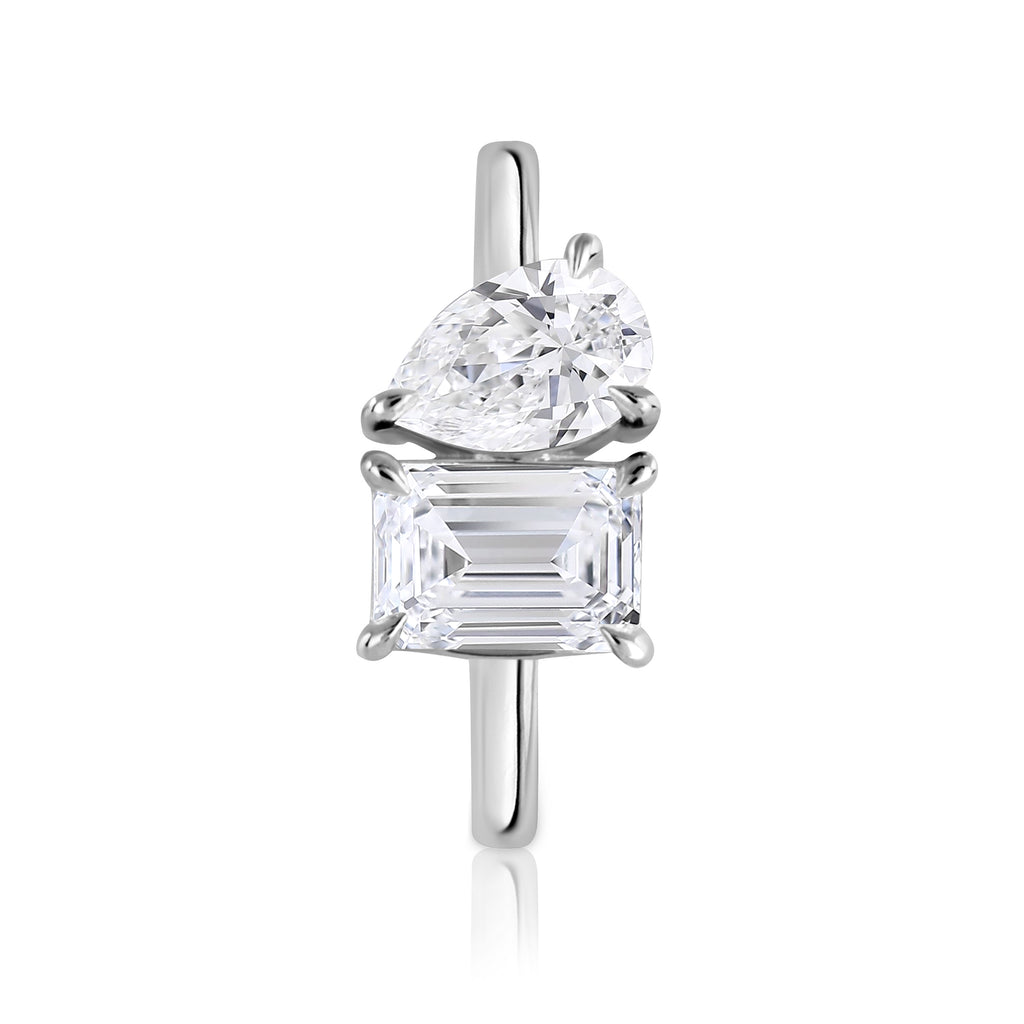 Emerald & Pear Engagement Ring - R118