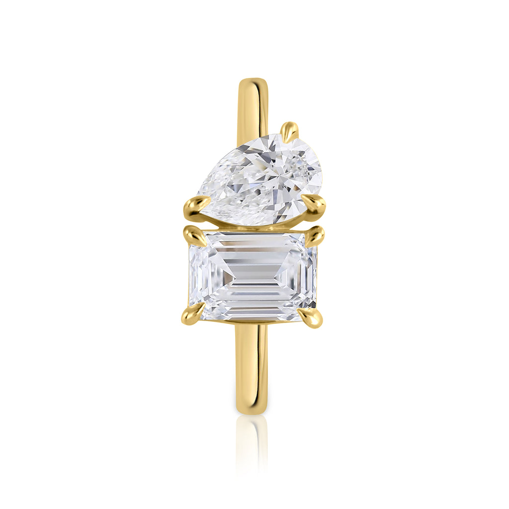Emerald & Pear Engagement Ring - R118