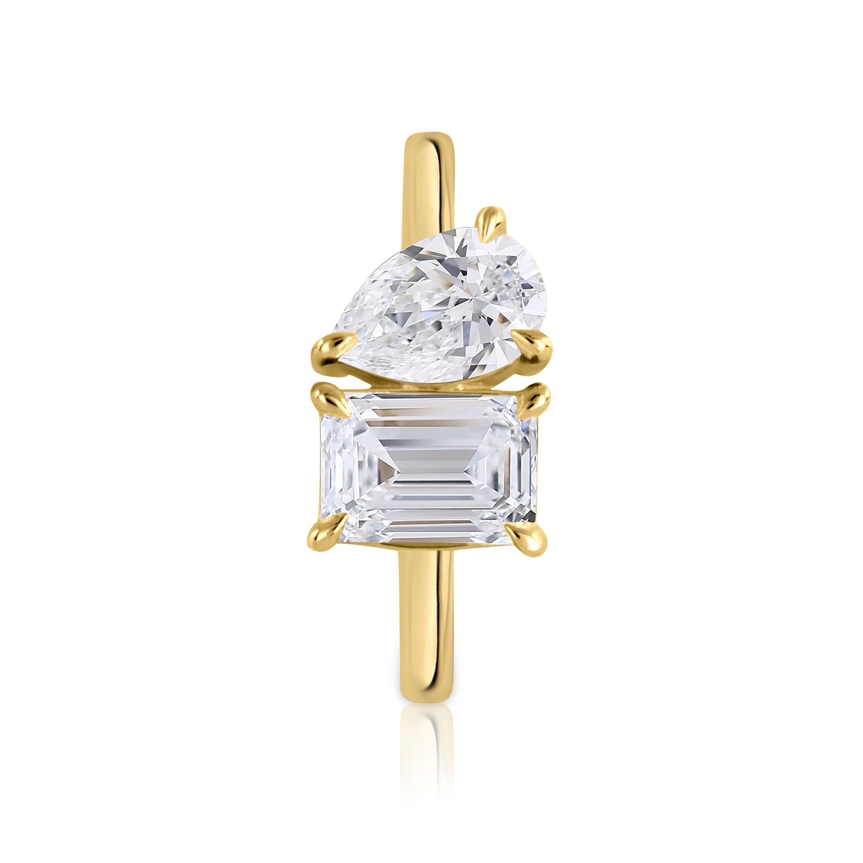 Emerald & Pear Engagement Ring - R118