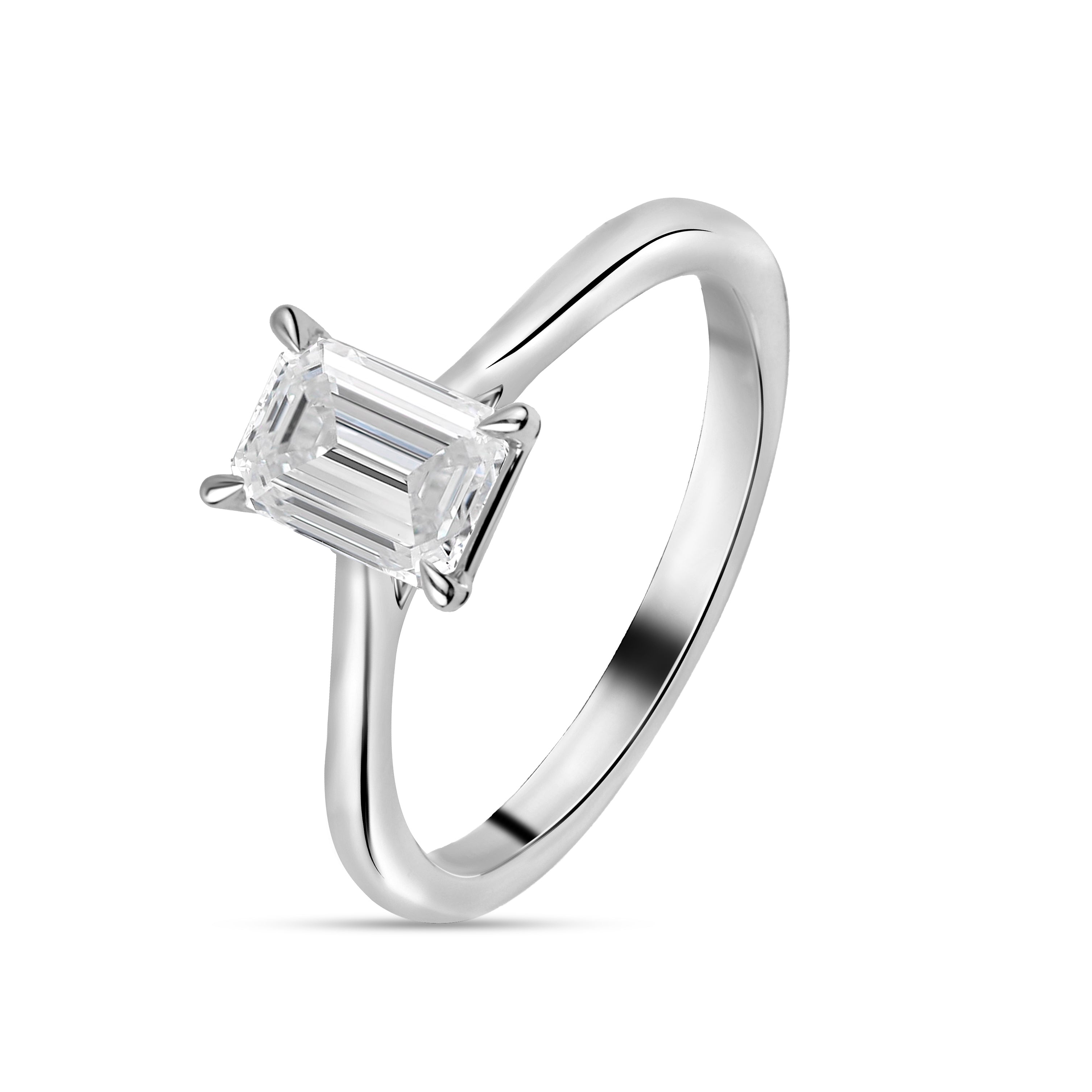 Emerald Diamond Engagement Ring - R122