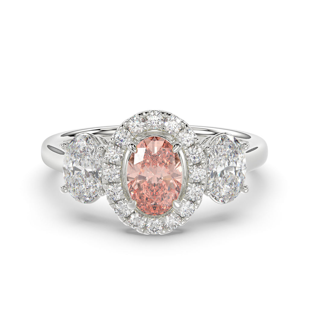 Pink Oval Diamond Ring - R124