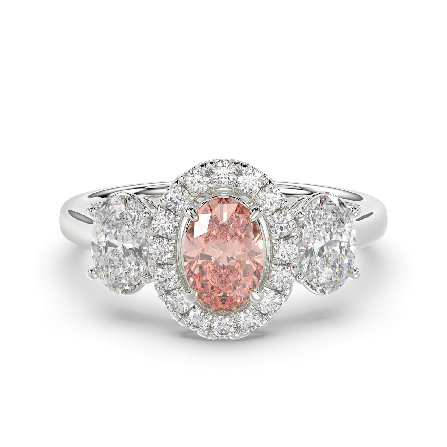 Pink Oval Diamond Ring - R124