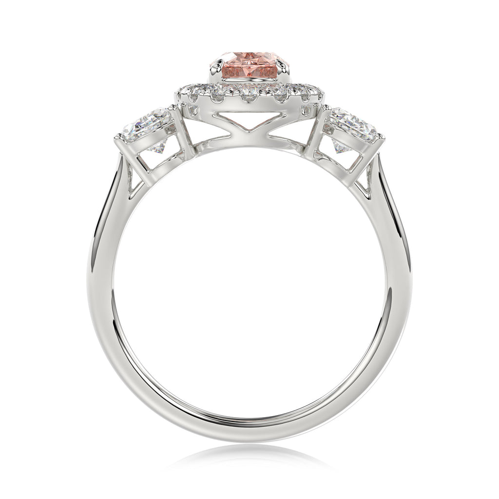 Pink Oval Diamond Ring - R124