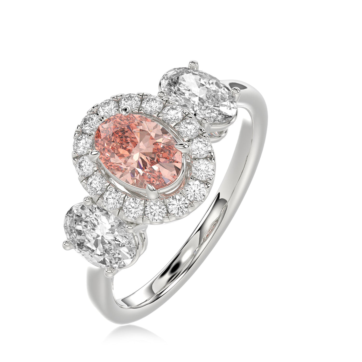 Pink Oval Diamond Ring - R124