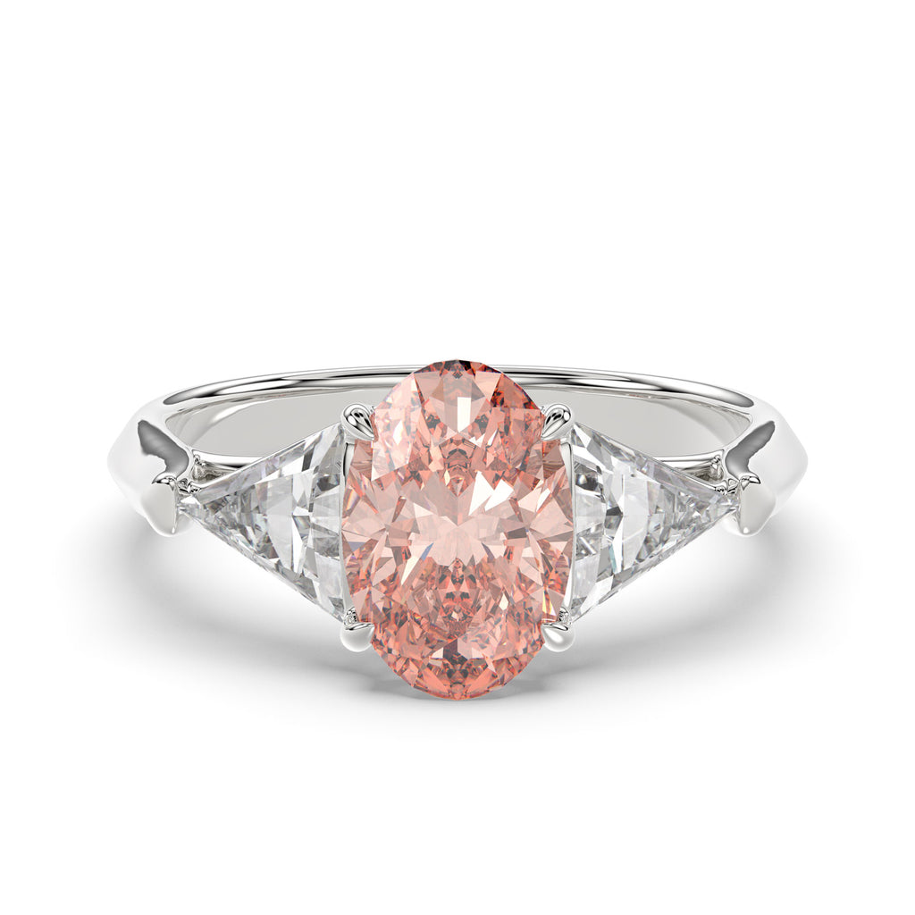 Pink Oval Diamond Ring - R125