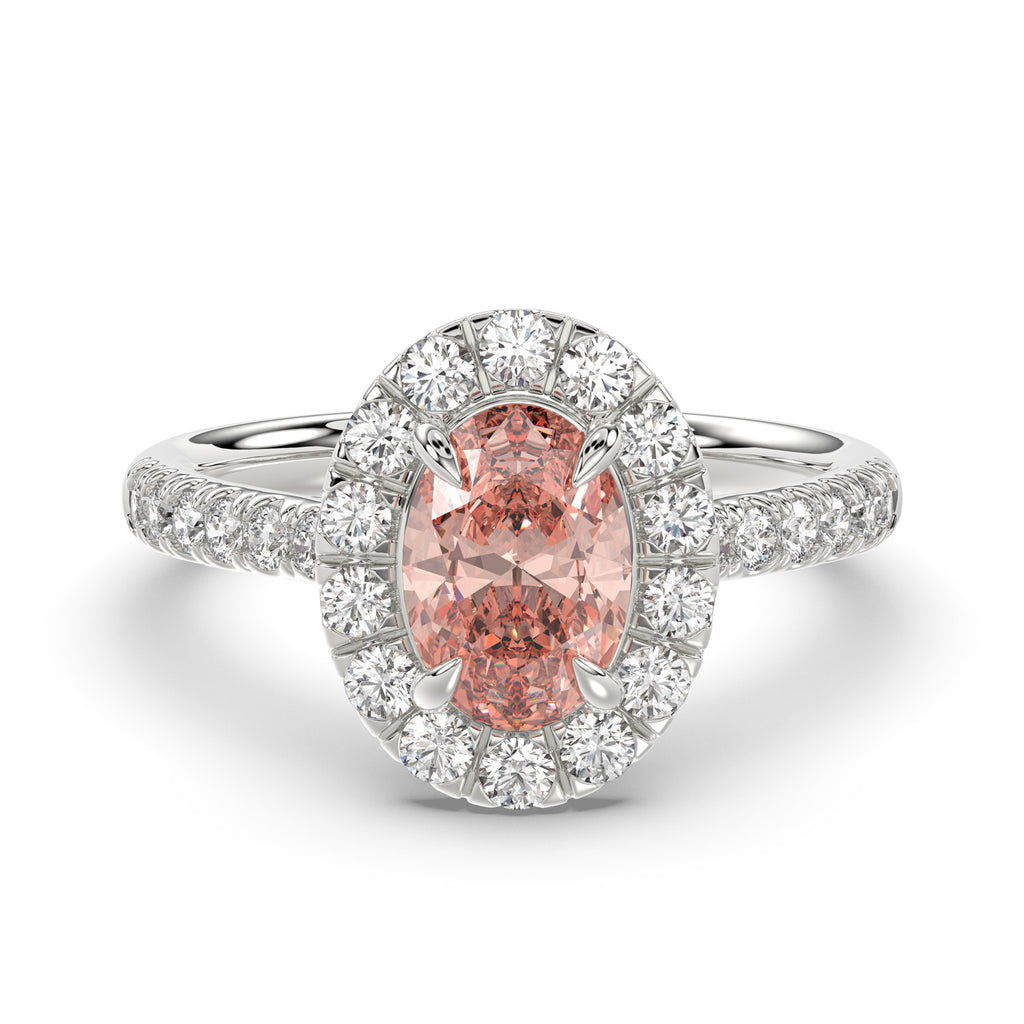 Pink Oval Diamond Ring - R128