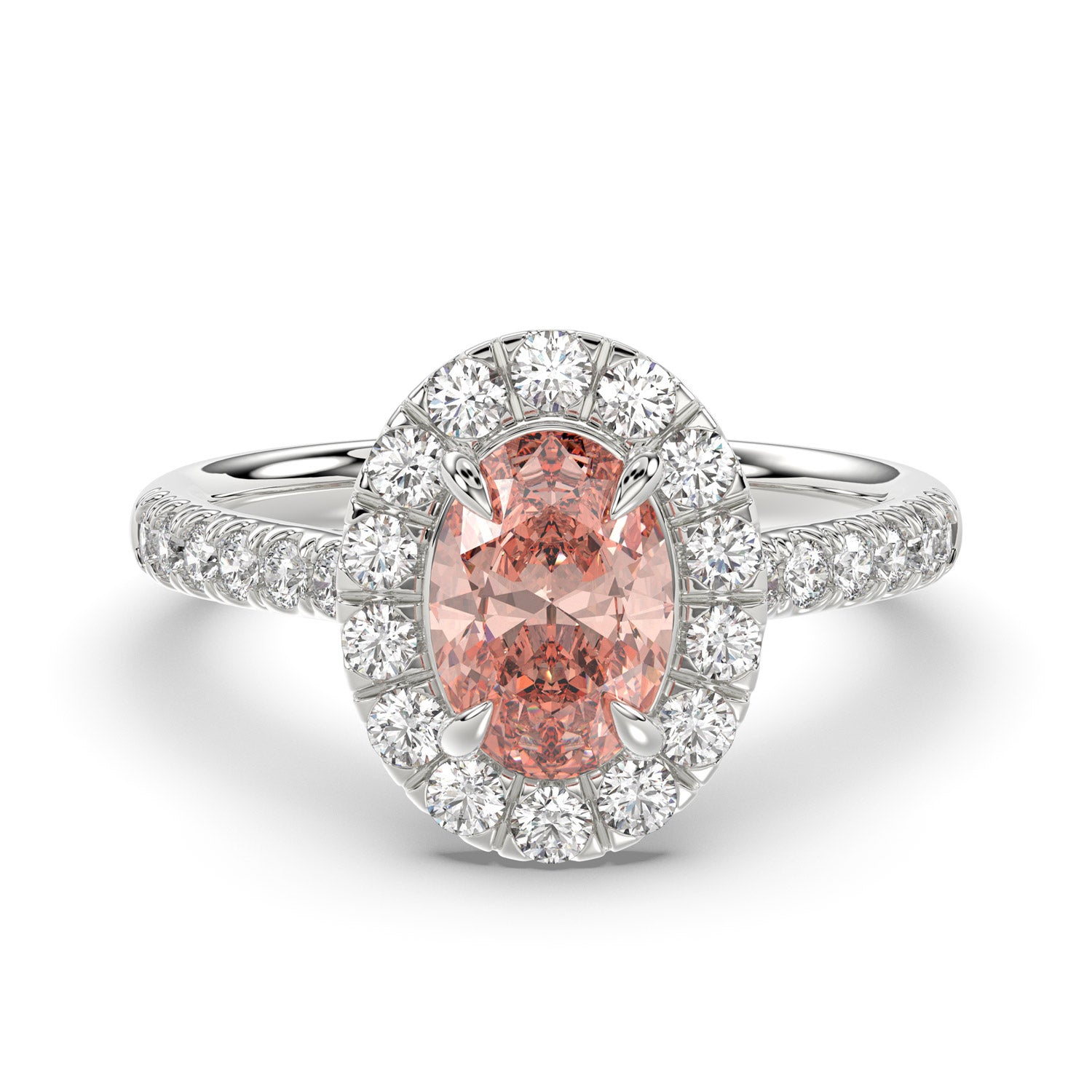 Pink Oval Diamond Ring - R128