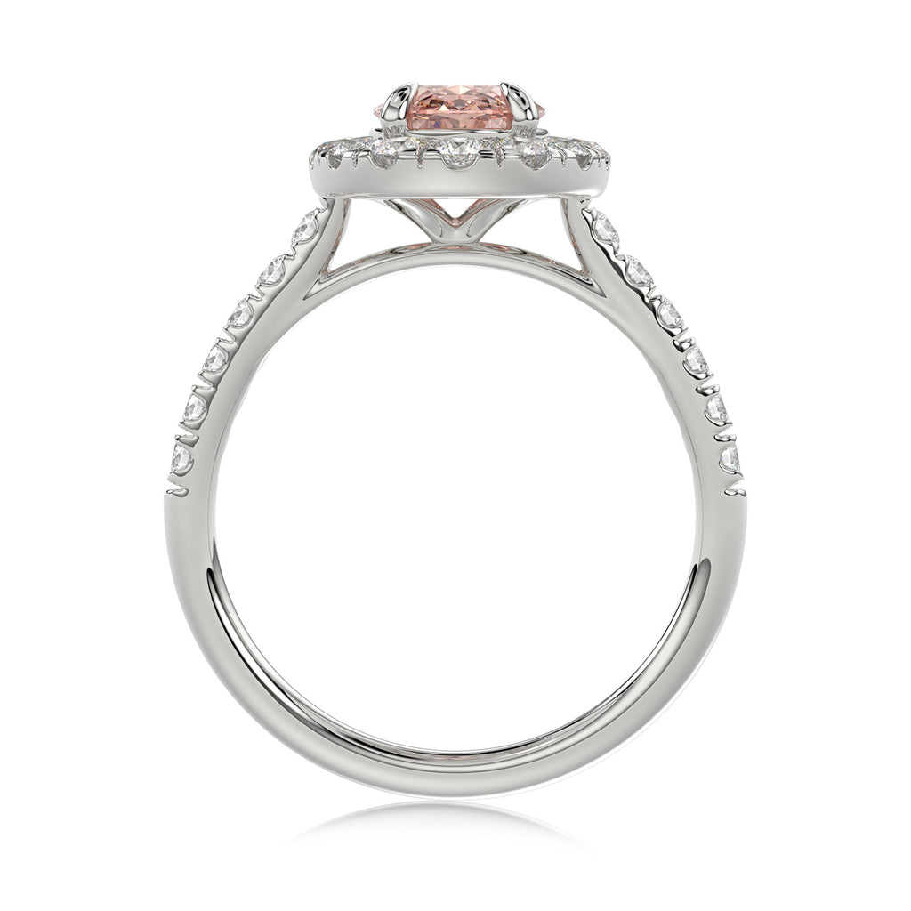 Pink Oval Diamond Ring - R128