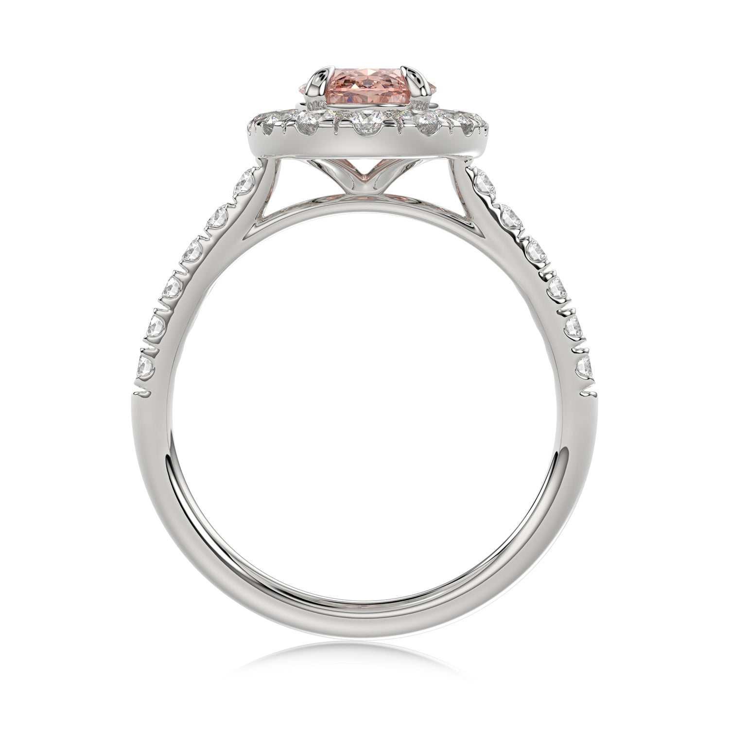 Pink Oval Diamond Ring - R128