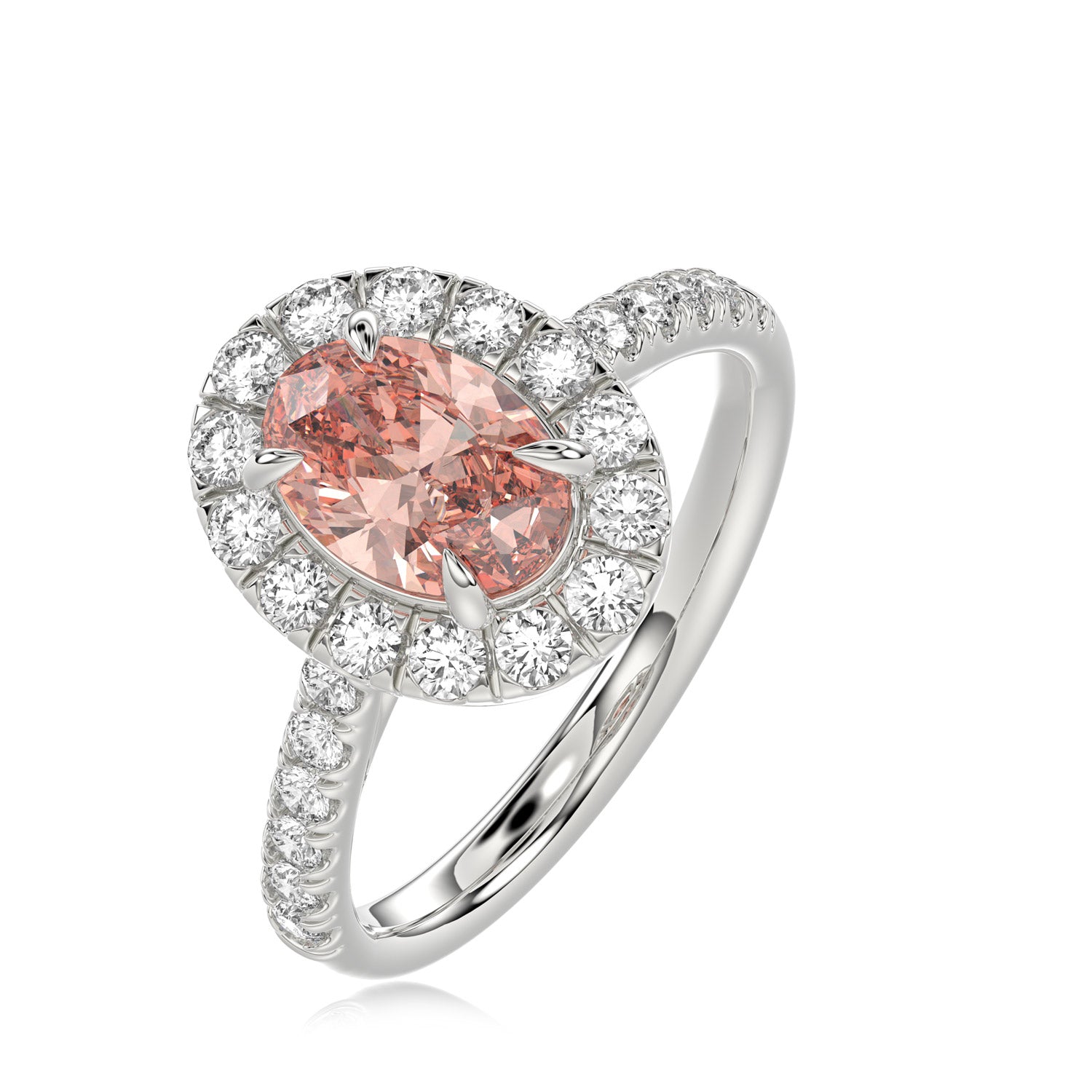 Pink Oval Diamond Ring - R128