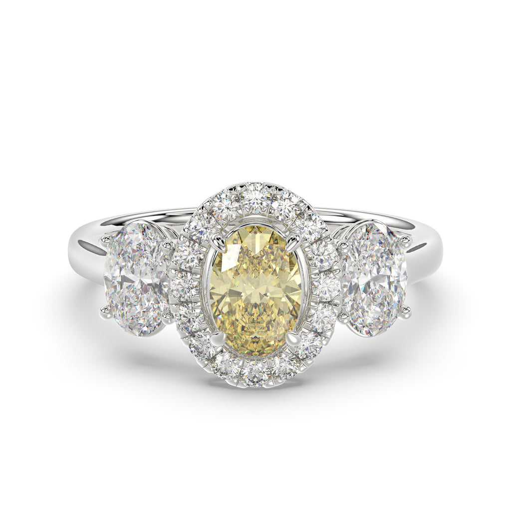 Yellow Oval Diamond Ring - R129