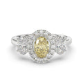 Yellow Oval Diamond Ring - R129