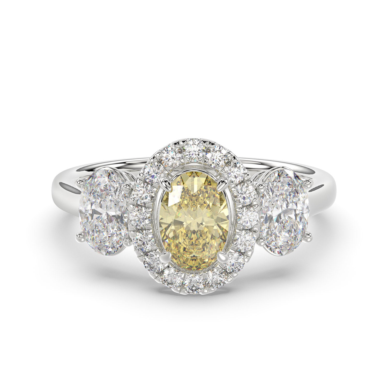 Yellow Oval Diamond Ring - R129