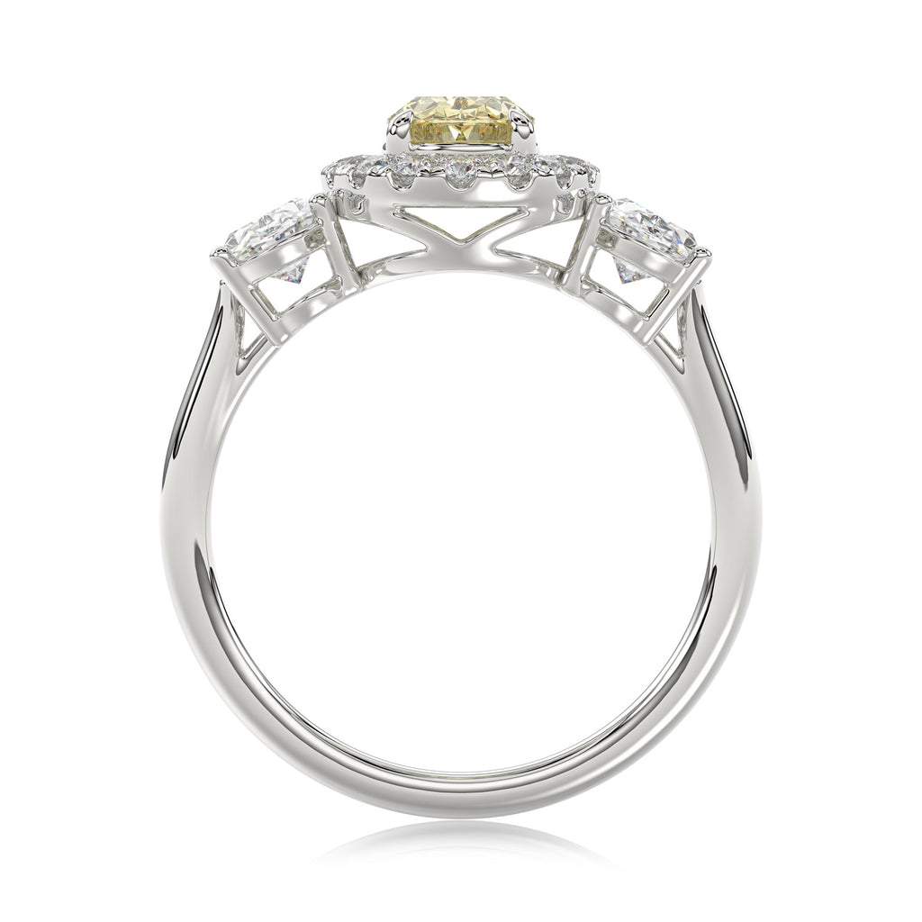 Yellow Oval Diamond Ring - R129