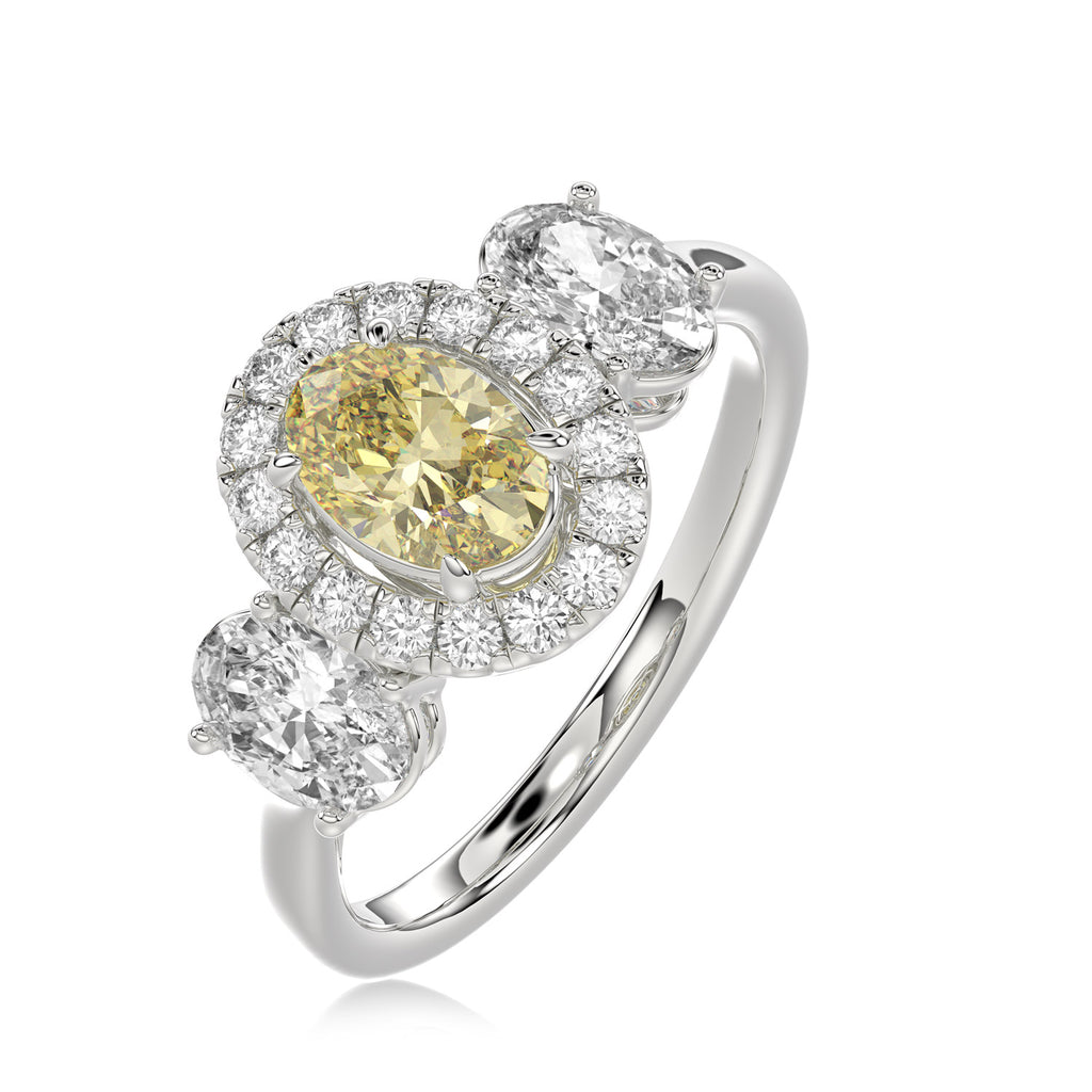 Yellow Oval Diamond Ring - R129