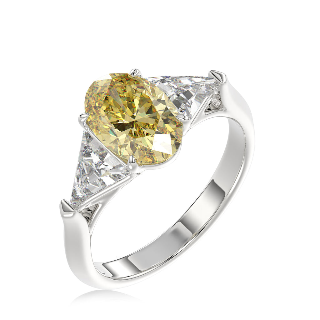 Yellow Oval Diamond Ring - R130