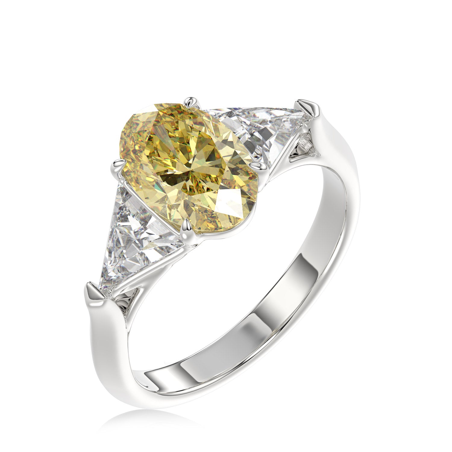 Yellow Oval Diamond Ring - R130