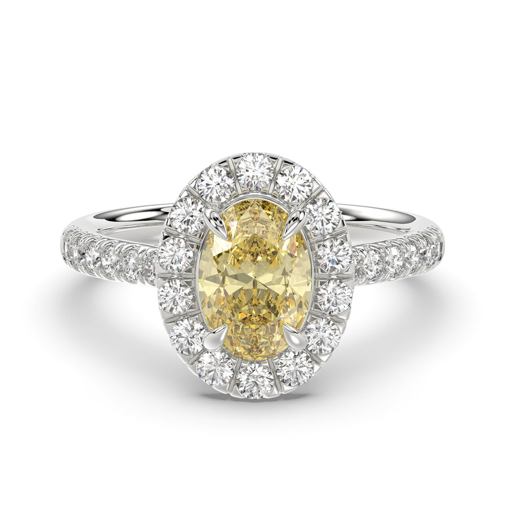Yellow Oval Diamond Ring - R133