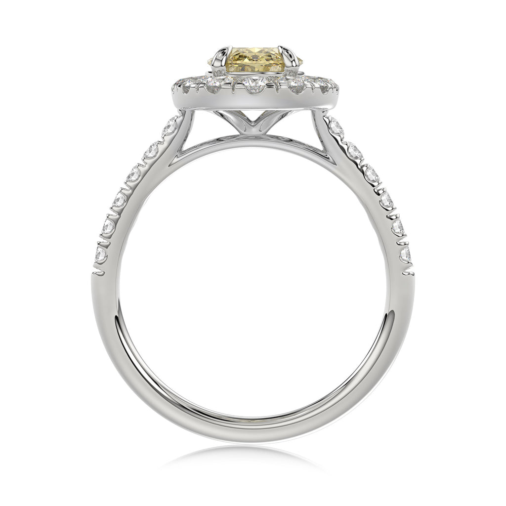 Yellow Oval Diamond Ring - R133