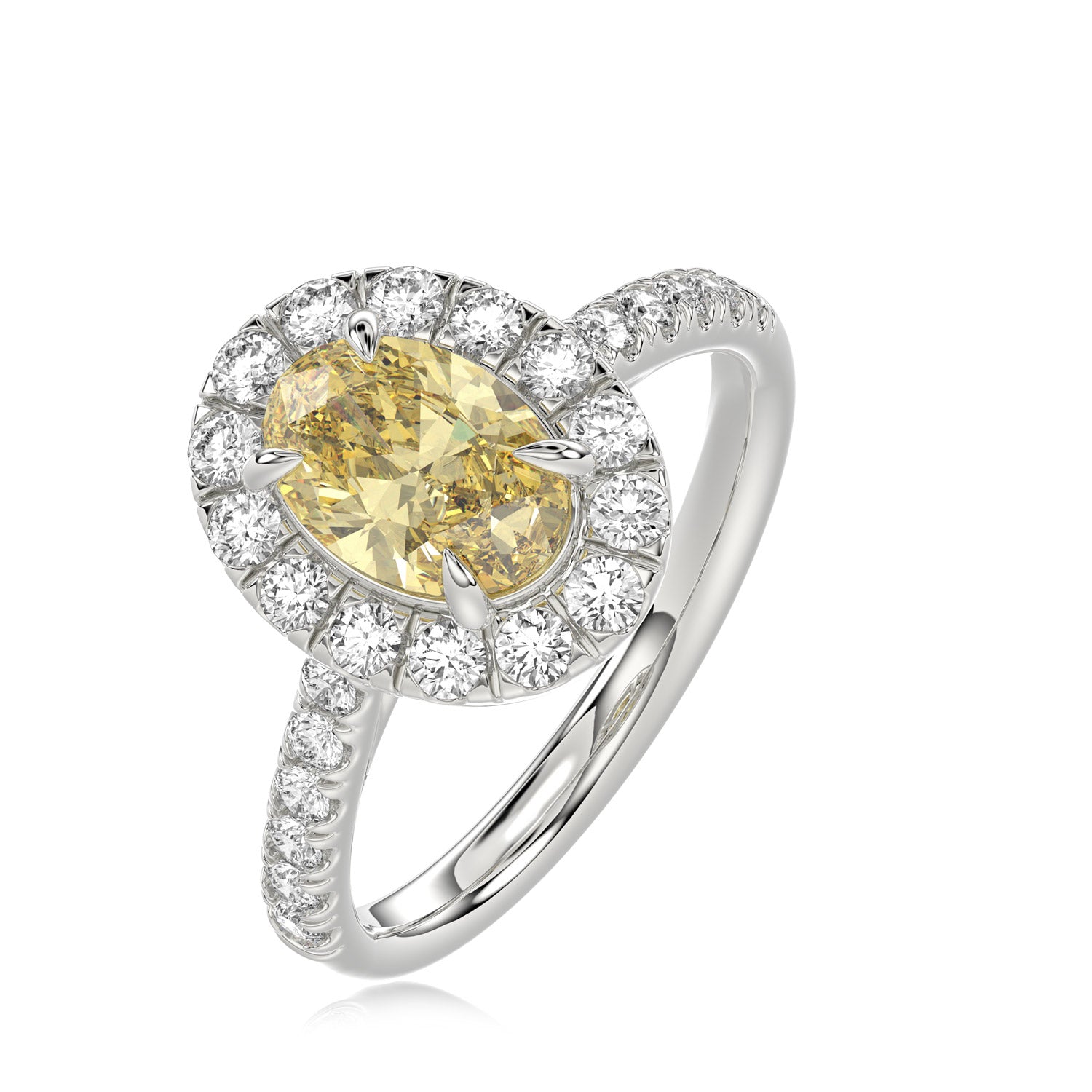 Yellow Oval Diamond Ring - R133