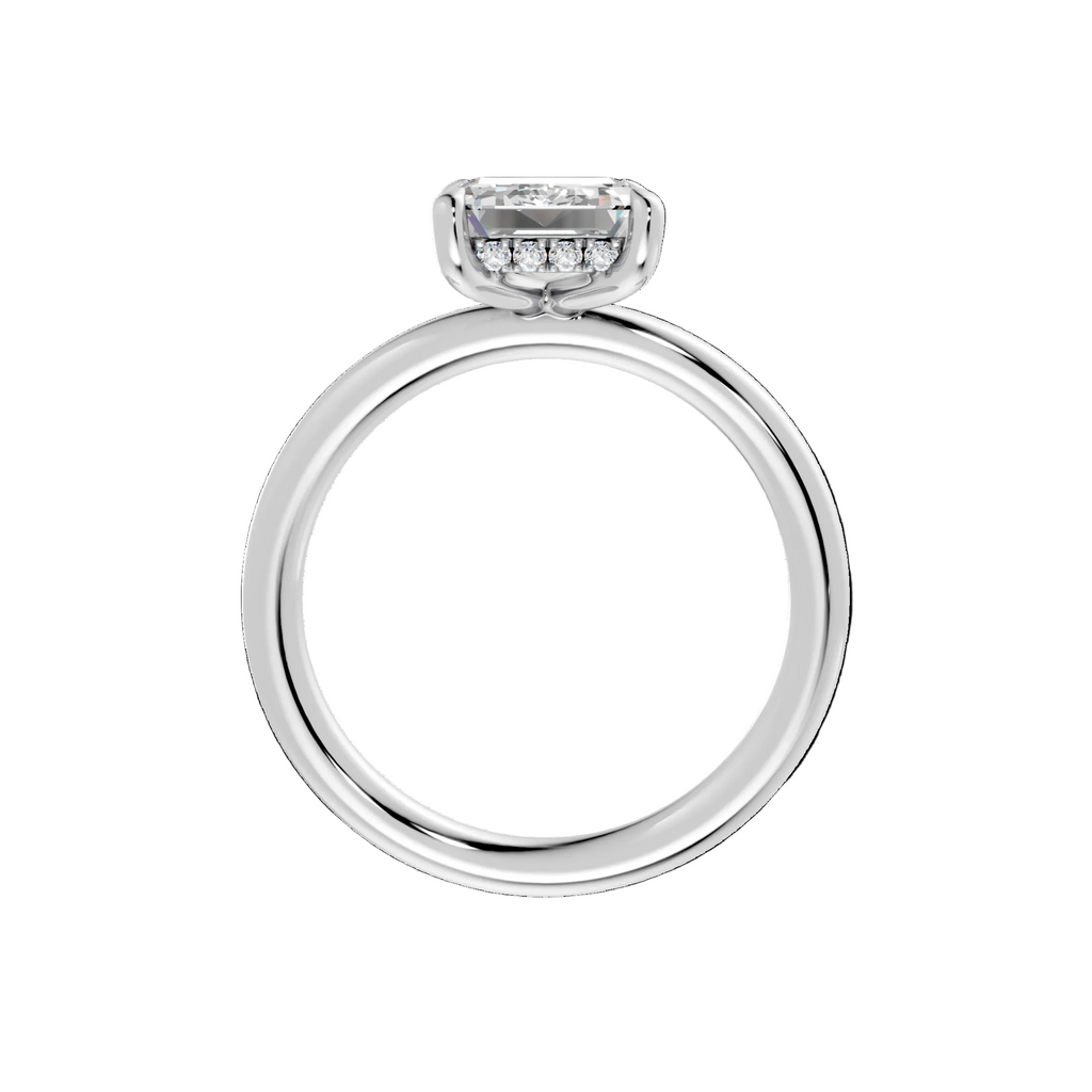 Hidden Halo Emerald Diamond  Ring - R135