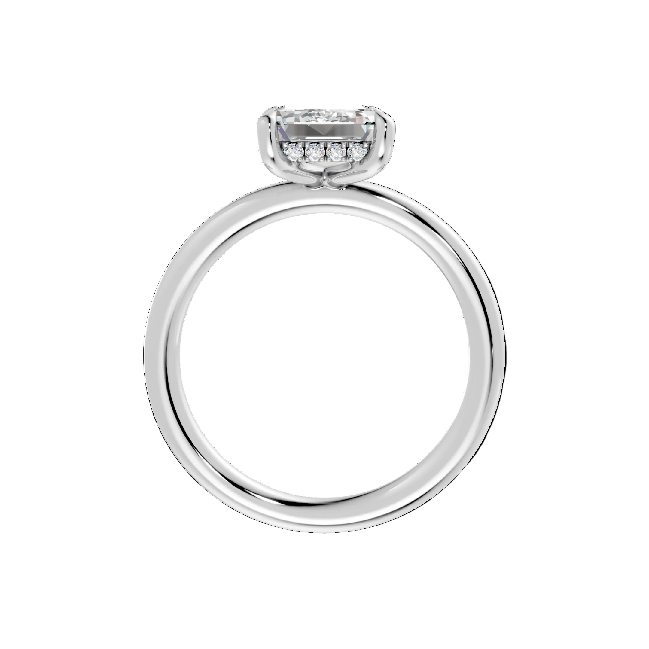 Hidden Halo Emerald Diamond  Ring - R135