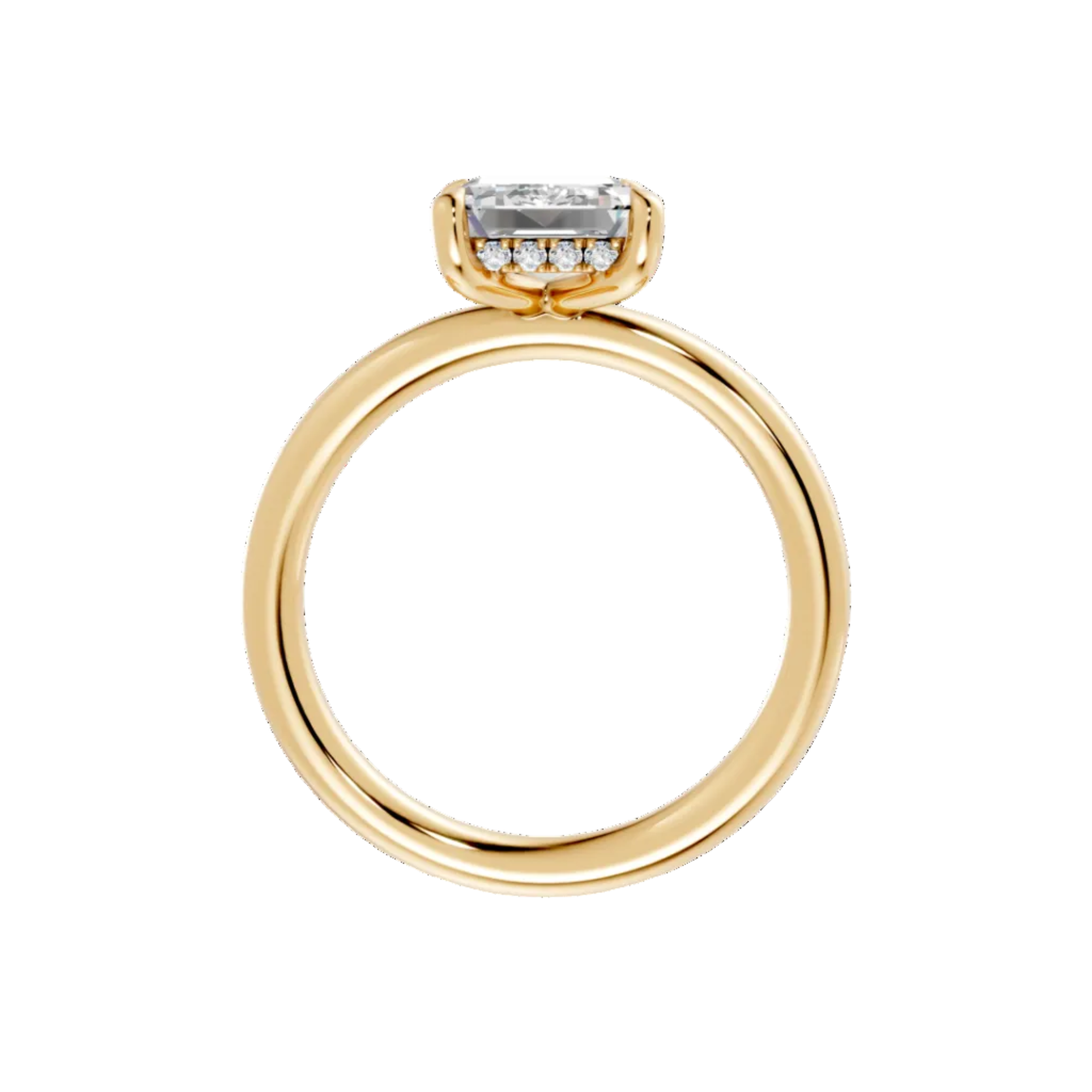 Hidden Halo Emerald Diamond  Ring - R135