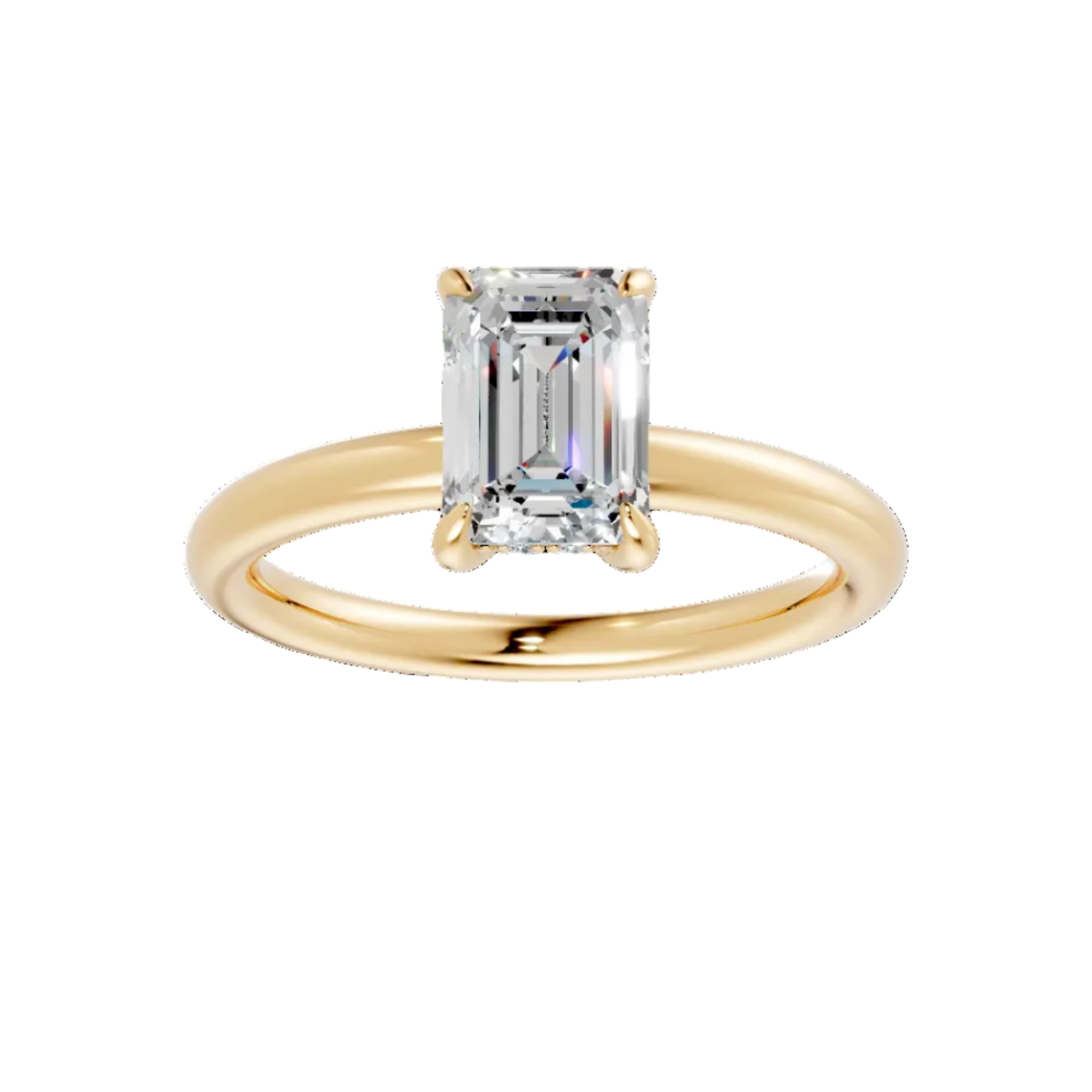 Hidden Halo Emerald Diamond  Ring - R135