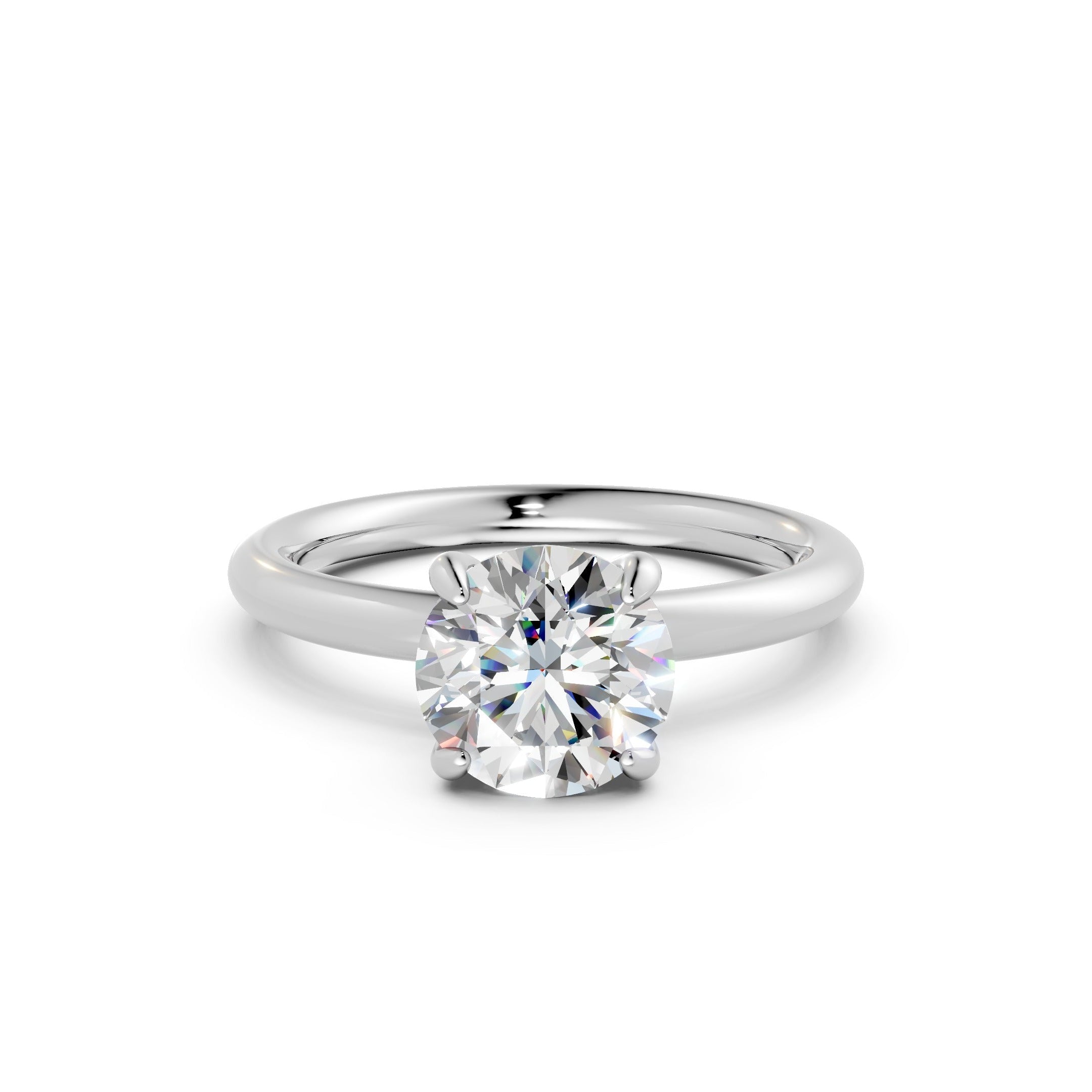 Hidden Halo Round Diamond  Ring - R136