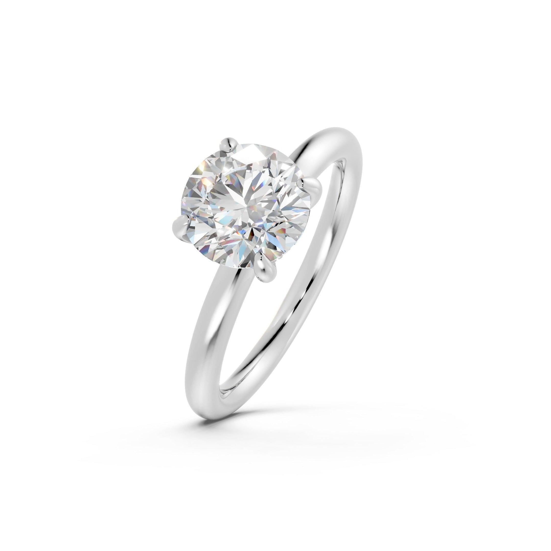 Hidden Halo Round Diamond  Ring - R136