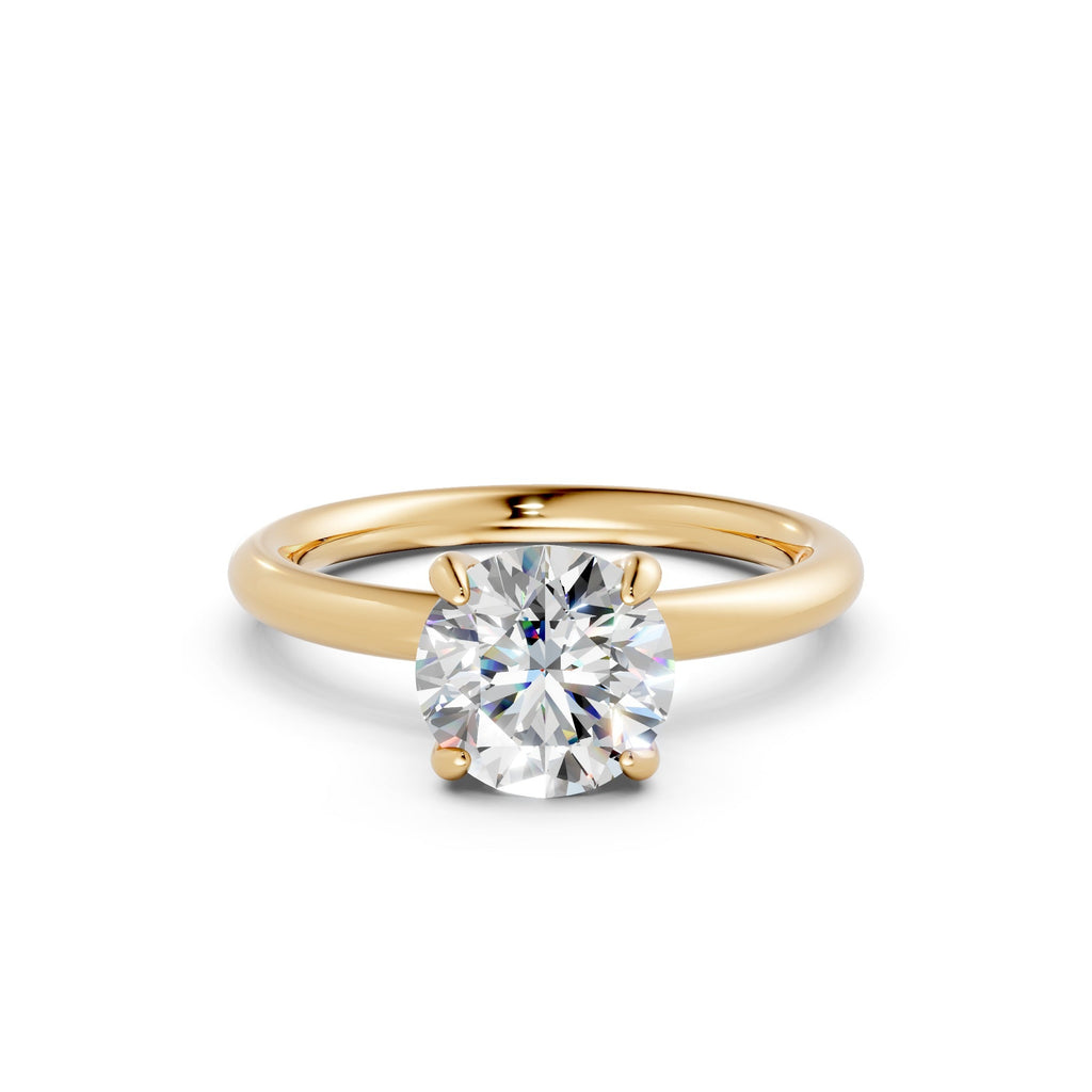Hidden Halo Round Diamond  Ring - R136