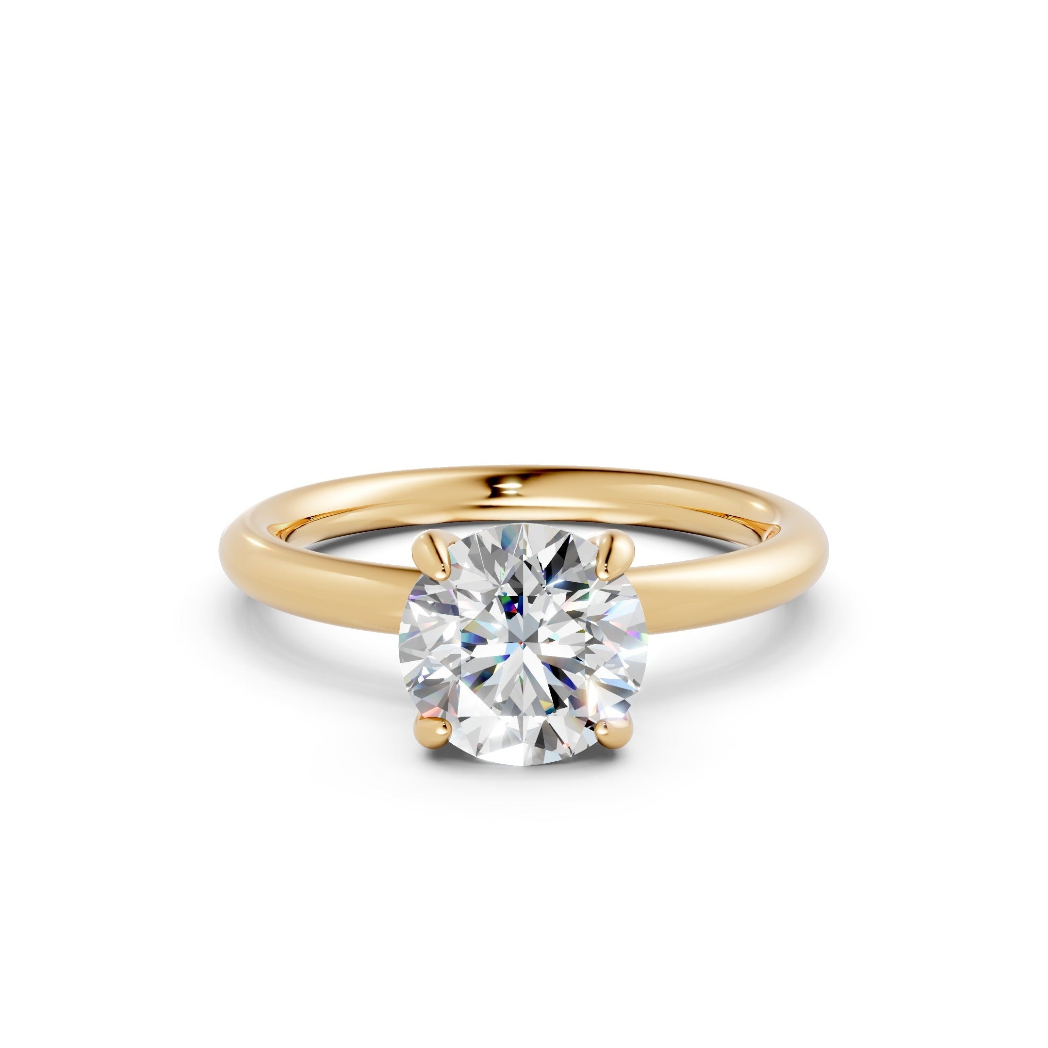 Hidden Halo Round Diamond  Ring - R136