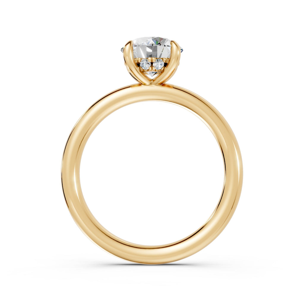 Hidden Halo Round Diamond  Ring - R136