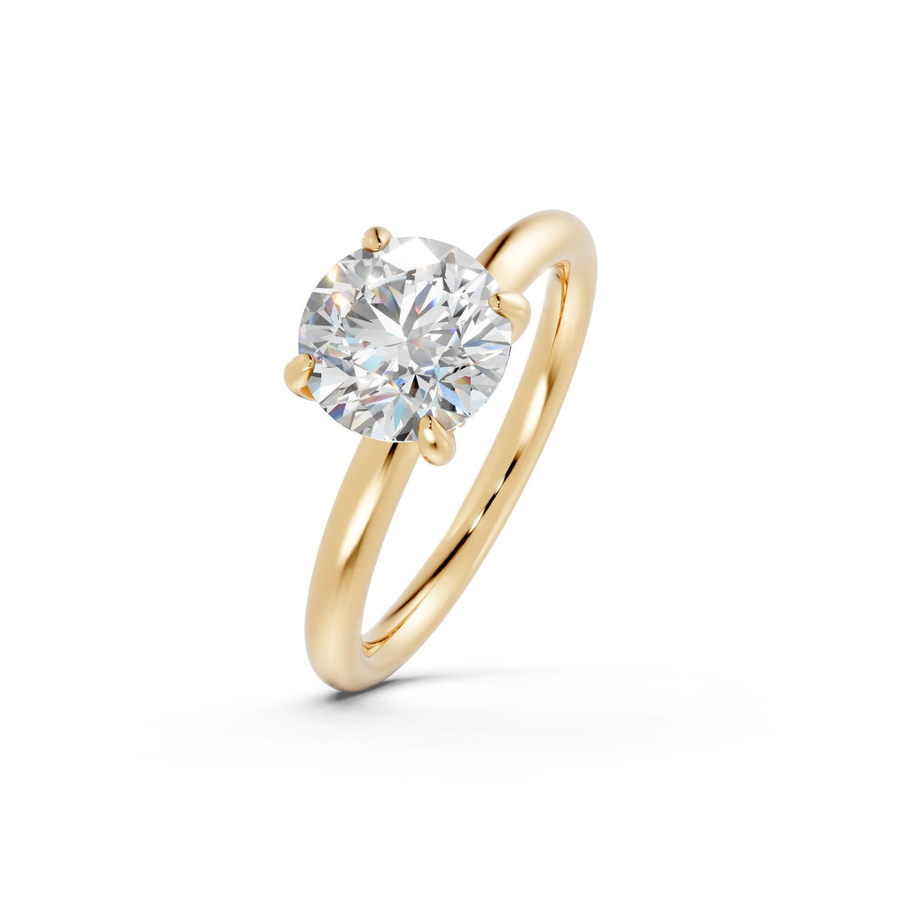 Hidden Halo Round Diamond  Ring - R136
