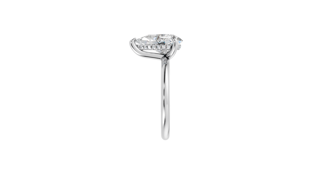 Hidden Halo Pear Diamond  Ring - R137