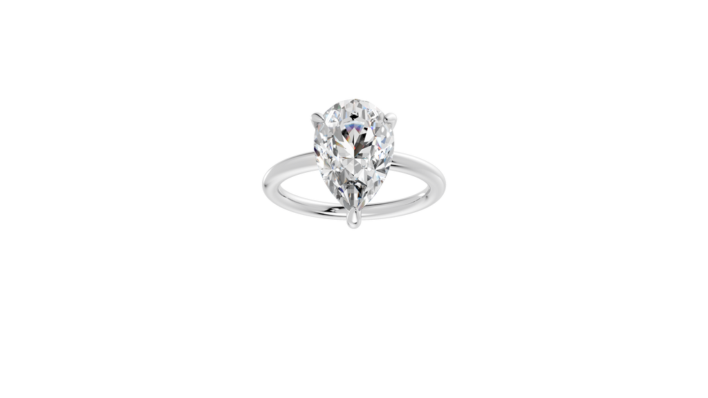 Hidden Halo Pear Diamond  Ring - R137