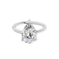Hidden Halo Pear Diamond  Ring - R137