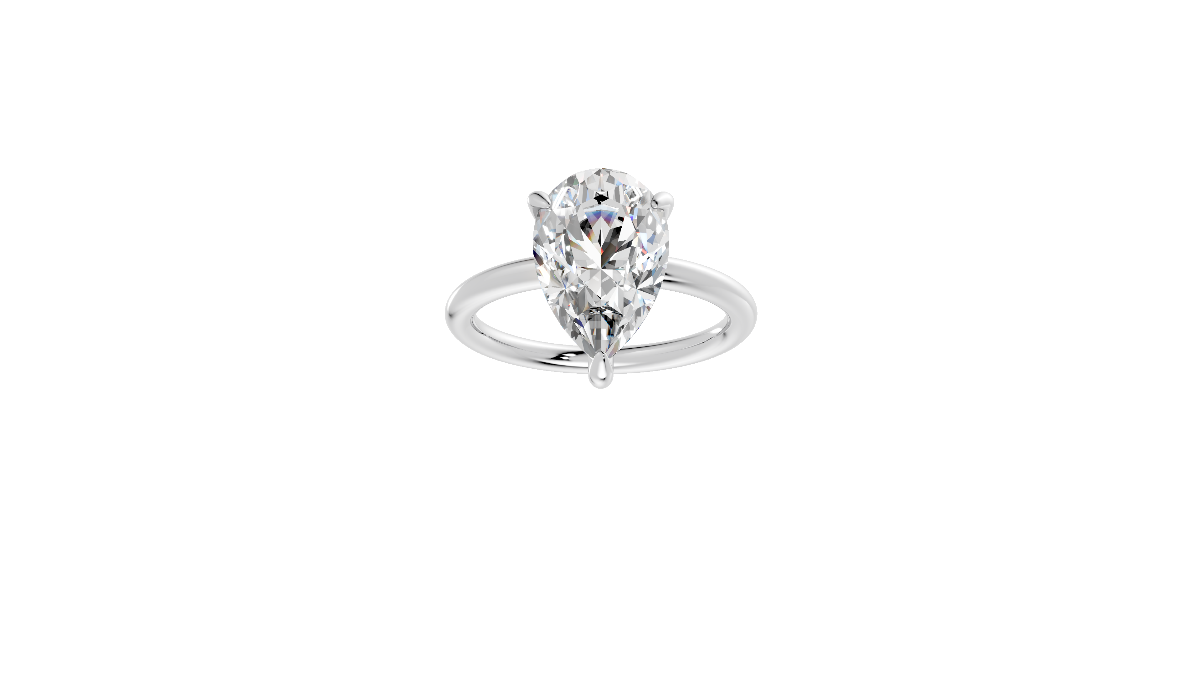 Hidden Halo Pear Diamond  Ring - R137