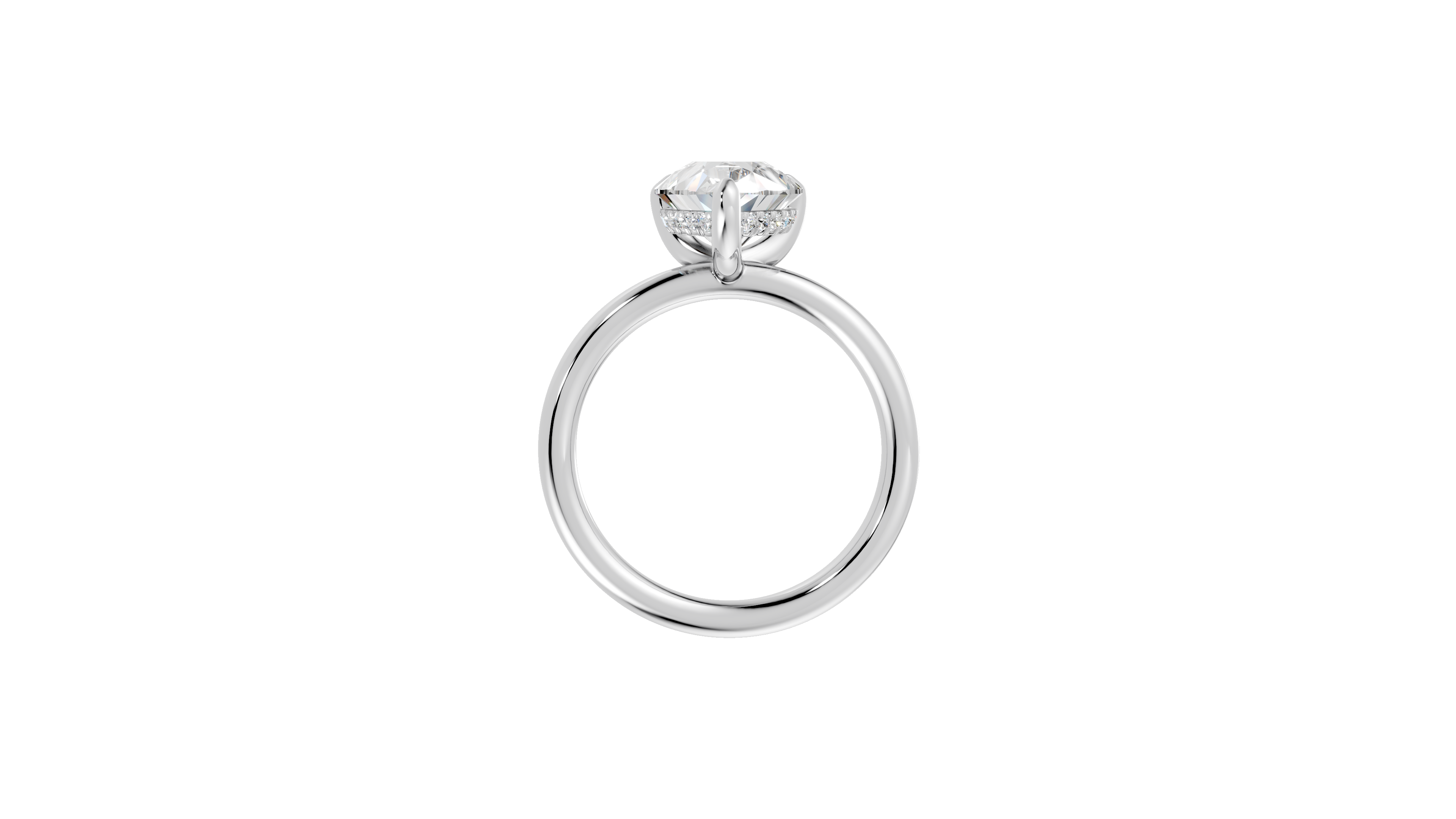 Hidden Halo Pear Diamond  Ring - R137