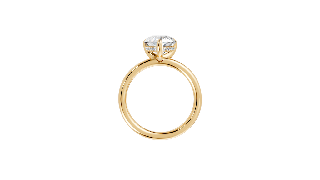 Hidden Halo Pear Diamond  Ring - R137
