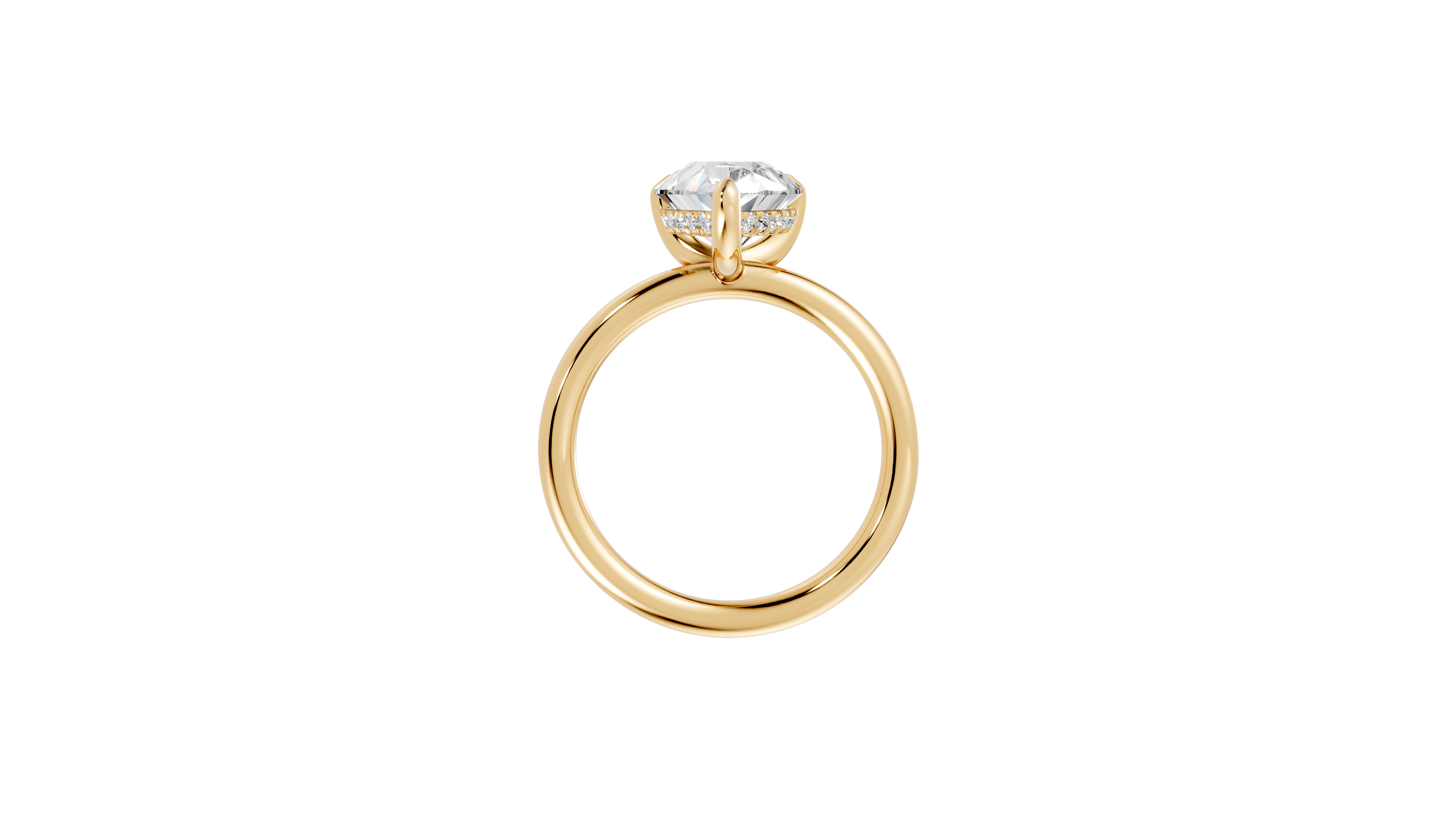Hidden Halo Pear Diamond  Ring - R137