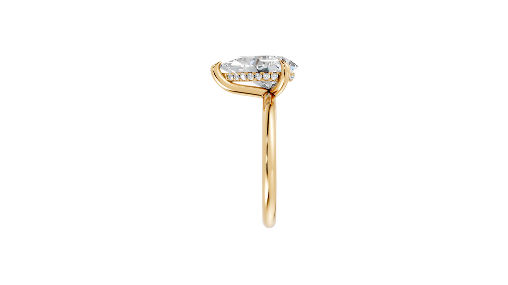 Hidden Halo Pear Diamond  Ring - R137
