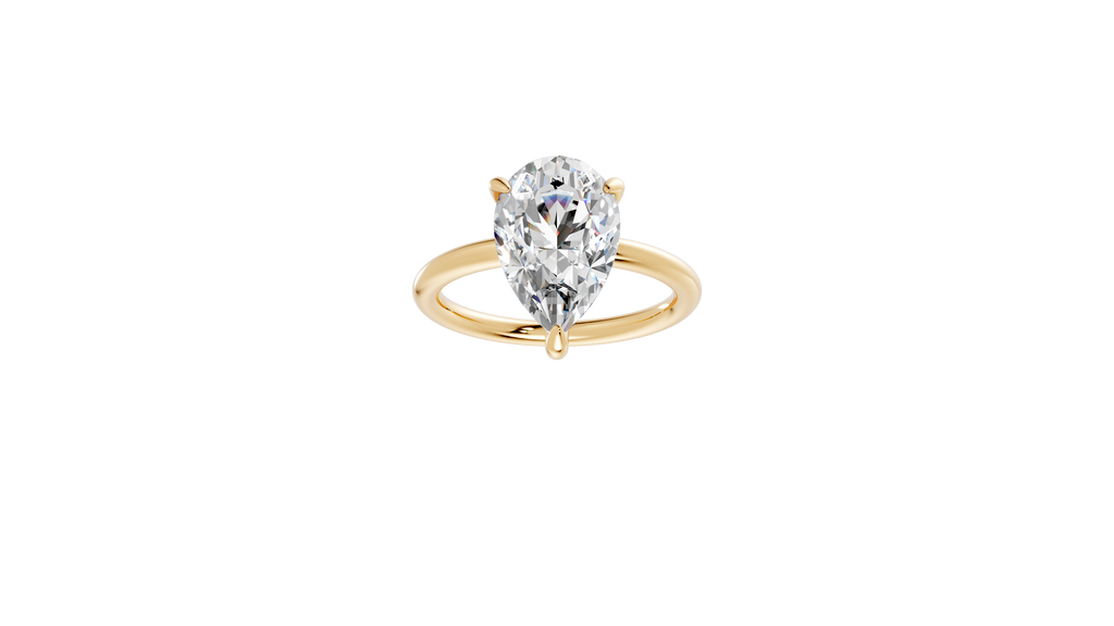 Hidden Halo Pear Diamond  Ring - R137