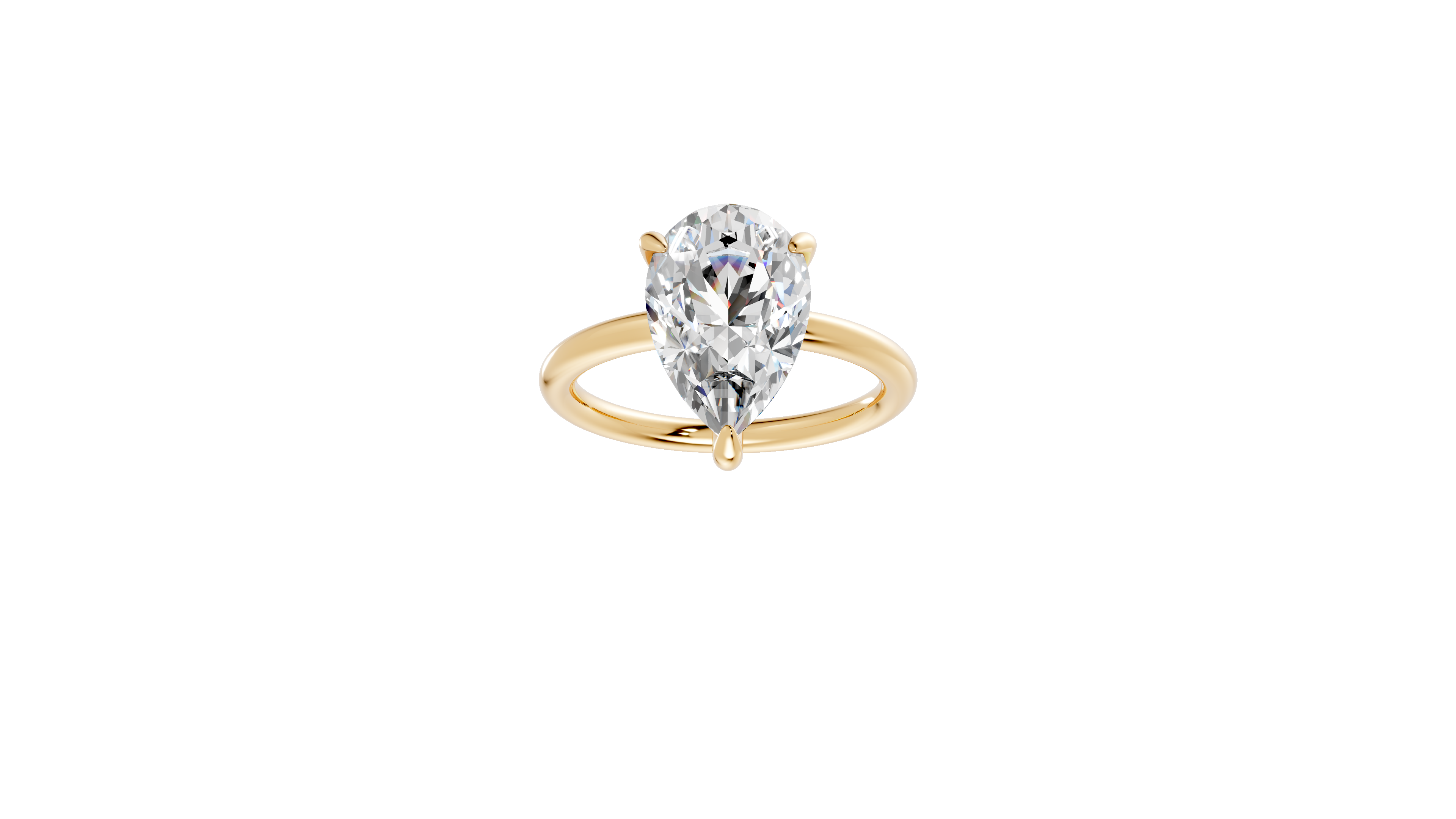 Hidden Halo Pear Diamond  Ring - R137