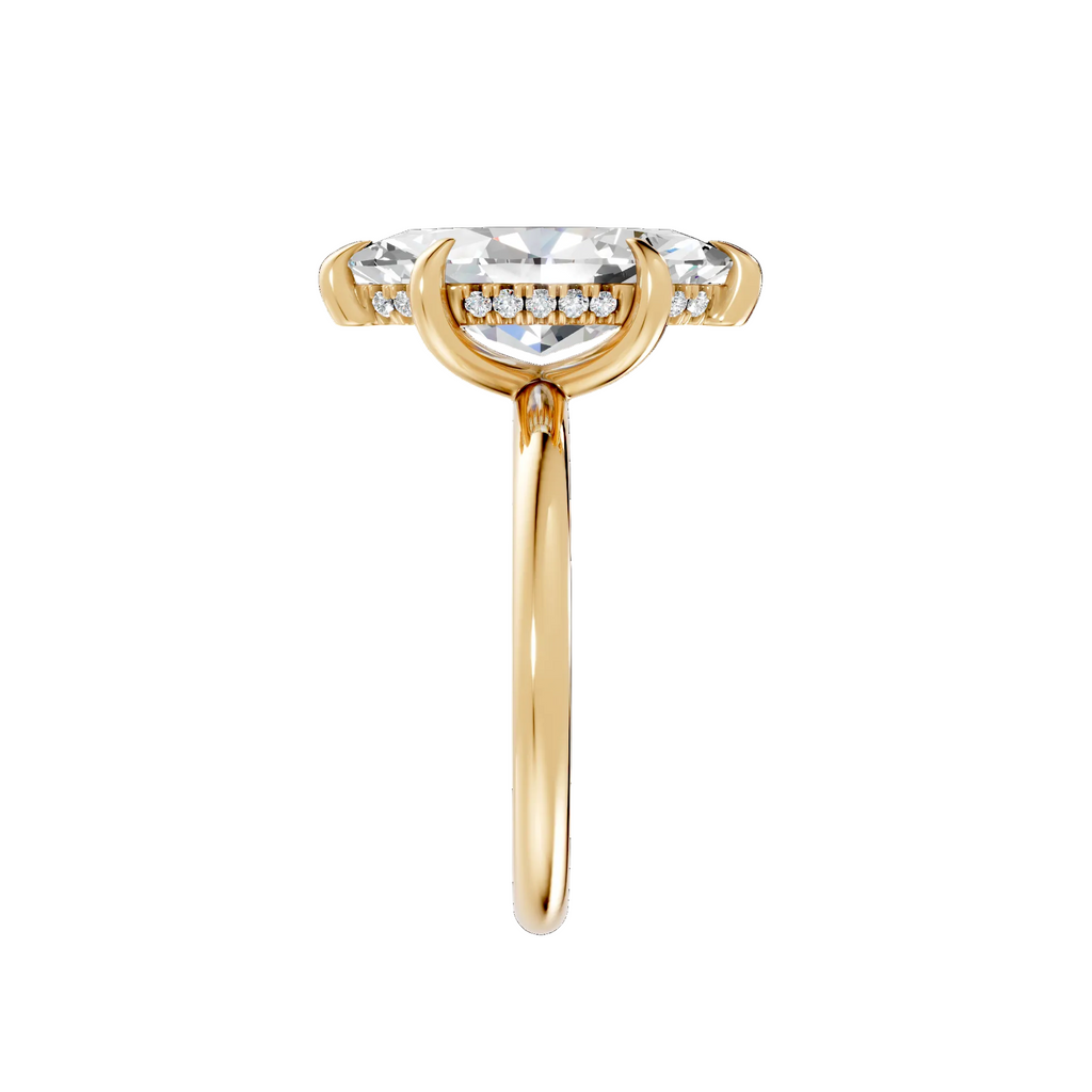 Hidden Halo Marquise Diamond  Ring - R138