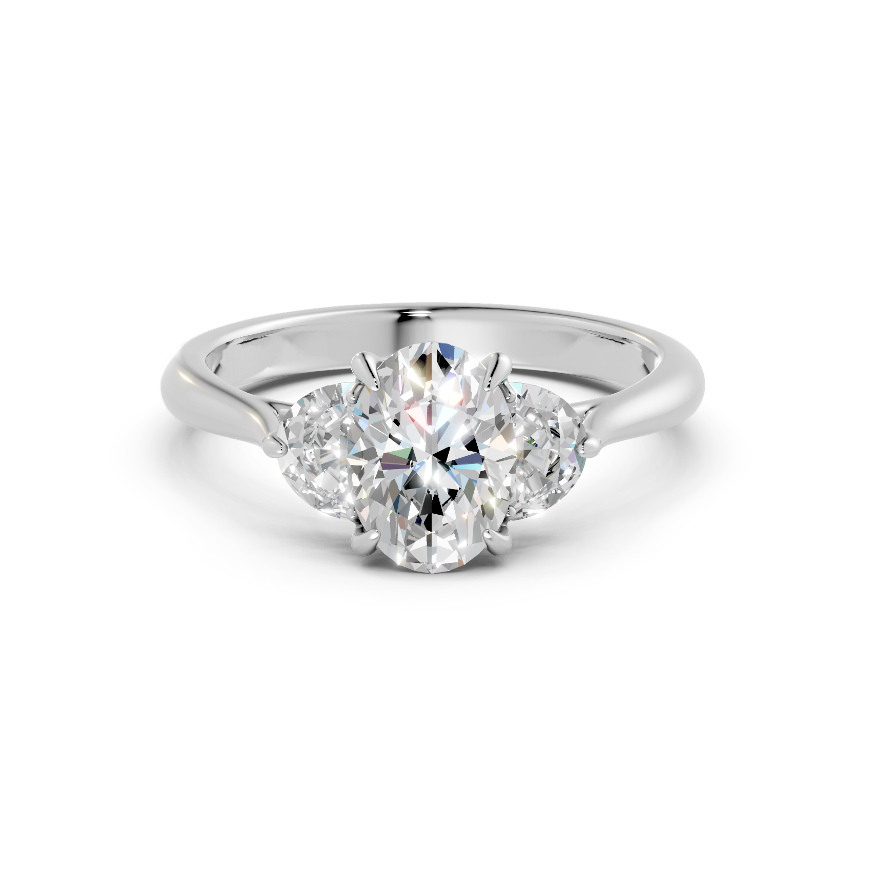 Oval & Half Moon Diamond Trilogy Ring - R145