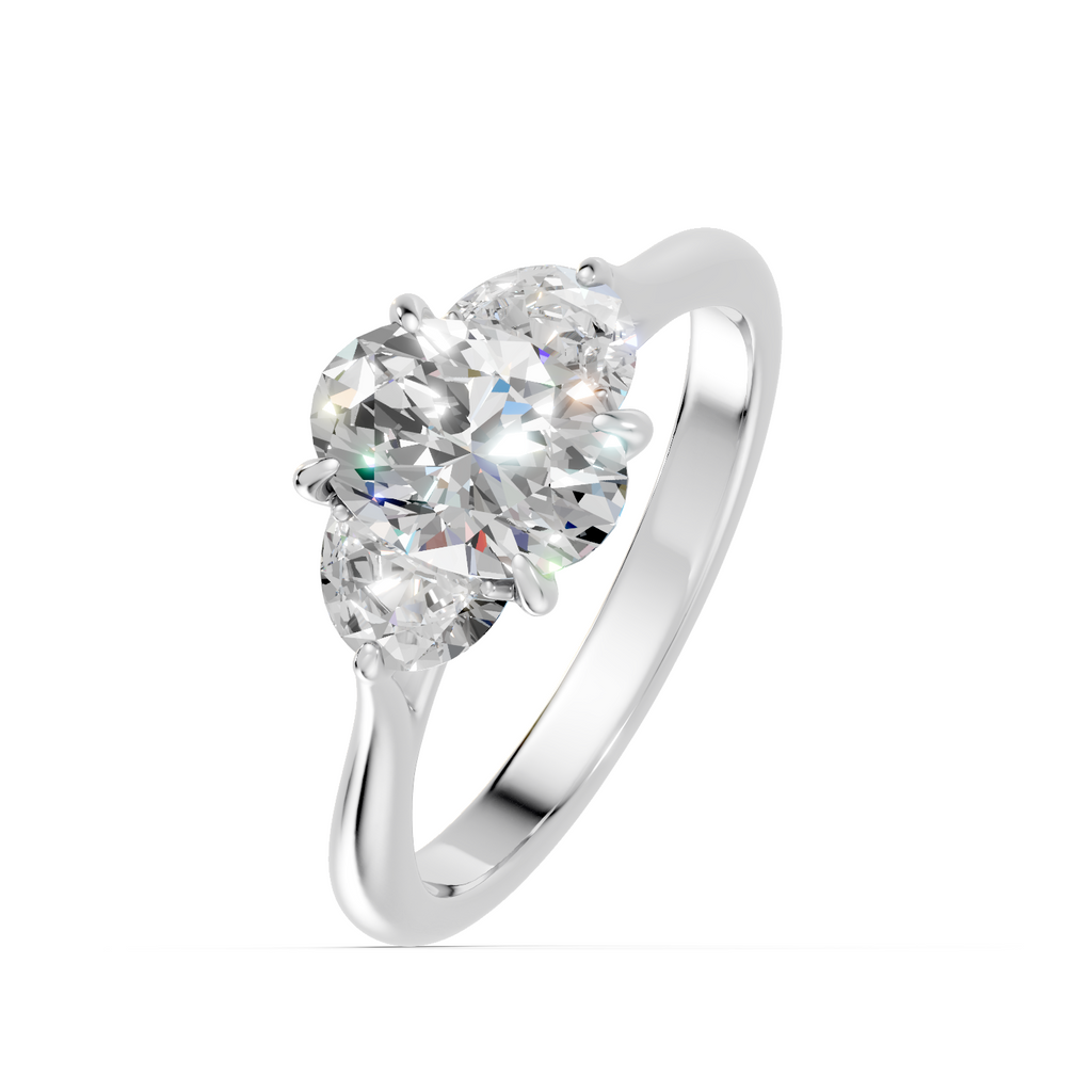 Oval & Half Moon Diamond Trilogy Ring - R145
